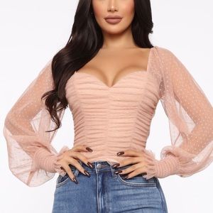 Fashionnova Keeping it cute top- nude size  Large